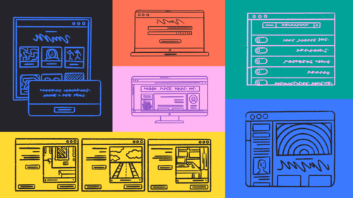 Illustration of various devices with UI to depict adaptive and responsive design